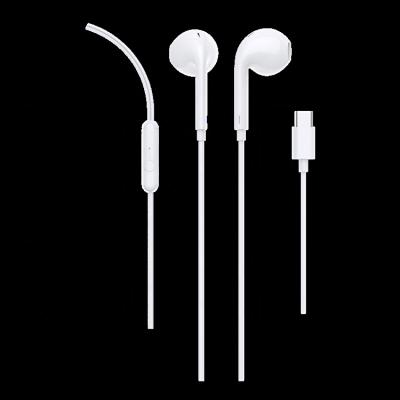 China Wholesale Type C Half-In-Ear Connector Wired Earphone Stereo Earbuds Earphone For Huawei Samsung Xiaomi Earbuds for sale