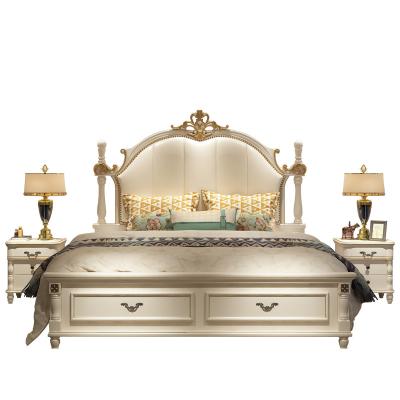 China EUROPEAN High End Royal Furniture Wooden Bed Frame King Bedroom Set Luxury Room Furniture for sale