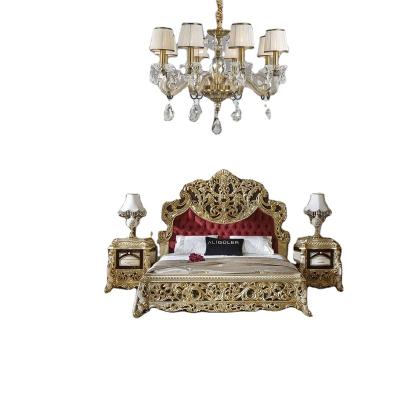 China Storage Style Royal Italian Wood Carved Bed Baroque Bed With King Size Bed Frame Solid Wood Bedrooms Luxury Luxury for sale