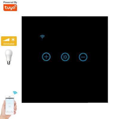 China Voice Control Lamp Switch Smart Life App Control Dimming Light Led Glass Lamp Switch Dimmer Switch Panel LED Sensor Light Touch Glass Switch for sale