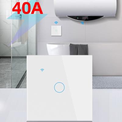 China Tuya One Touch 8000w 40A Wall WiFi Smart Water Heater Switch Air Conditioner Switch Voice Control Lamp Switch Tuya WiFi Smart Water Heater Switch for sale