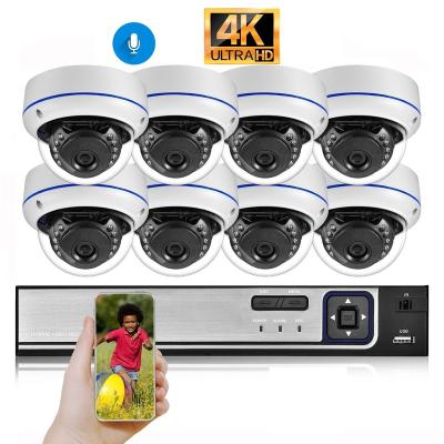 China PAN-TILT 4K Ultra HD 8MP H.265 POE NVR Security System Kit Outdoor Indoor IP Camera P2P Disc CCTV Audio Video Set for sale