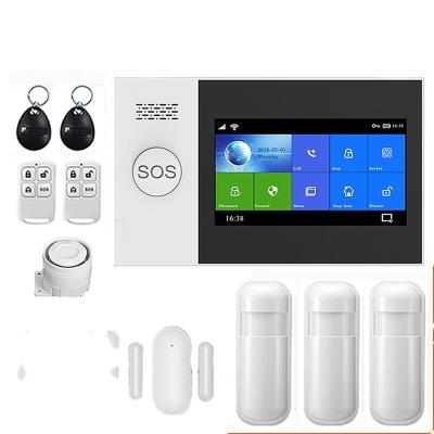 China Wireless Burglar Alarm Kit Tuya Smart Life App WIFI GSM Burglar Home Security Alarm System Support KHJ-ALAM-2 Wireless Wired Detector for sale