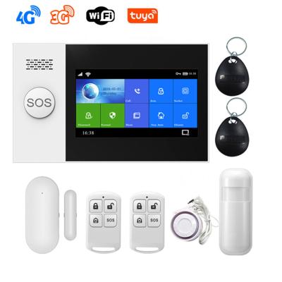 China GSM Alarm Host OEM ODM GSM WiFi Alarm System Tuya Smart App Control Anti Theft Home Security Alarm System Kit for sale