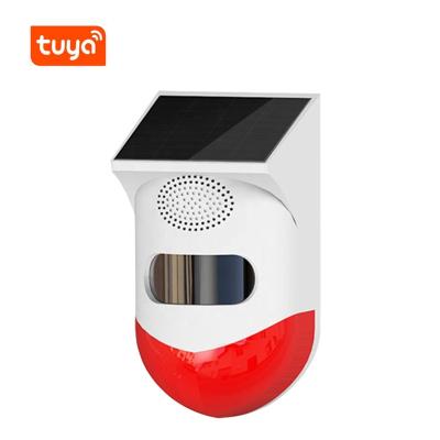 China Smart Home Alarm System Battery Powered Tuya WiFi Outdoor Solar Infrared Alarm 110 Degree PIR Motion Sensor Waterproof Security Alarm for sale