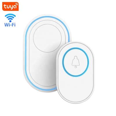 China 433Mhz Tuya Home Security Adjustable Wireless Doorbell Indoor Wireless Alarm System 5 Level Volumes Sensor for sale