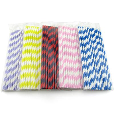 China Good Selling Disposable Sorbet Blend Pastel Stripe Drinking Colored Paper Straws for sale