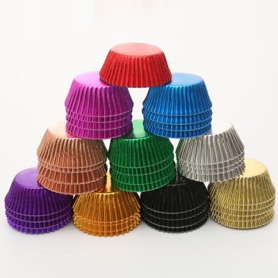 China Disposable 60gsm Aluminum Foil Cupcake Mold For 10 Kinds Of Different Color for sale