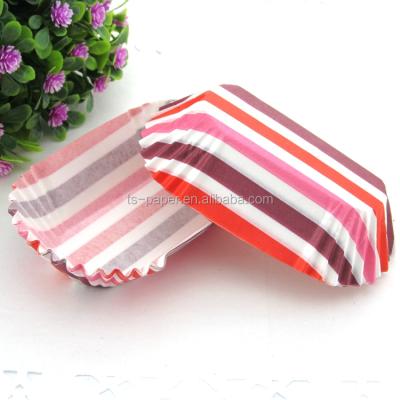 China Disposable Wholesale Custom Printed Leakproof Boat Shape Paper Cake Cup Stiped for sale