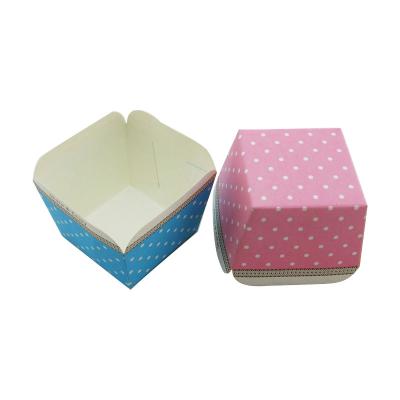 China Single Wall High Quality Blue Square Cupcake Liners Muffin Paper Cups for sale