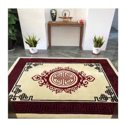 China Washable High Quality Chinese Hand Embellished Small Round Area Rug Acrylic Rug Cover for sale