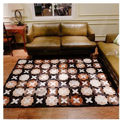 China Washable White Rug Patchwork Cowhide Blanket For Home Sofa Carpet for sale