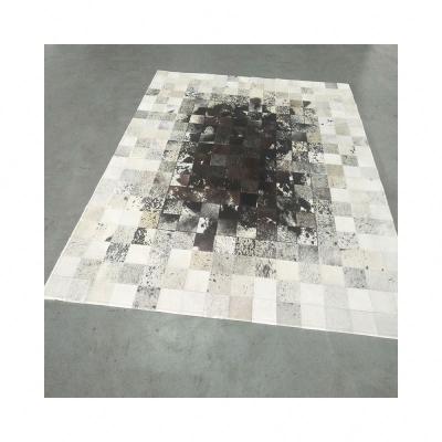 China Washable Luxury Home Hotel Cowhide Leather Carpet Round Living Room Carpet Cover for sale