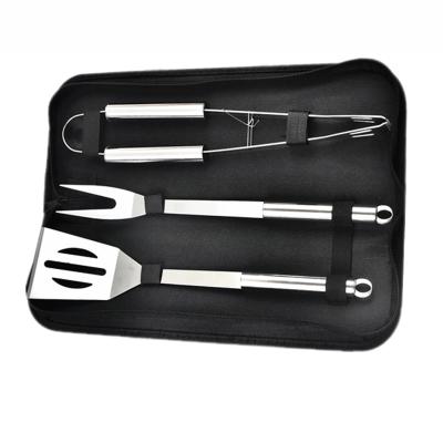 China Easily Cleaned Household 3pcs Stainless Steel BBQ Tool Kit BBQ Grilling Kit With Oxford Bag for sale