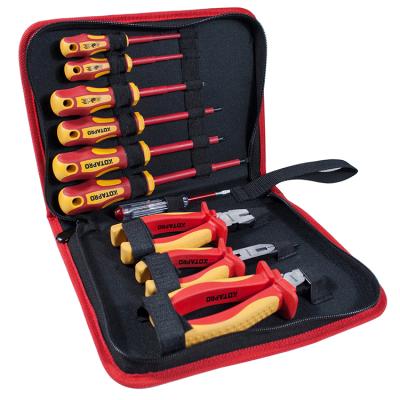 China Cushion-grip handles for greater torque and comfort; 10pcs Professional DIY Tools Tool Bag VDE Insulated Tool Kit for sale