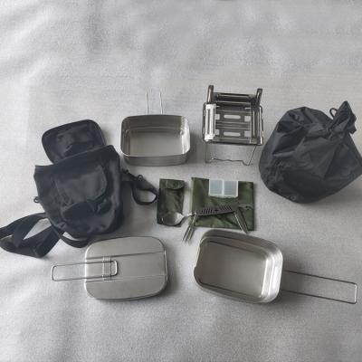 China Stocked Outdoor camping multi-functional Food Grade Stainless Steel Bento Lunch Box set for sale