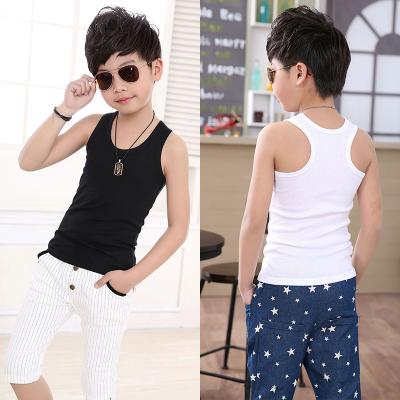 China 2021 Summer Slim Boys Waistcoat Simple Comfortable Solid Color Children's Breathable Cotton Children's Cotton Vest for sale