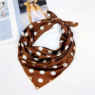 China Long Fashion Chiffon Small Satin Wrap Handkerchief Bandana Accessories Female Elegant Women Square Scarf for sale