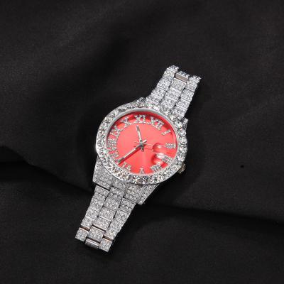 China Fashion Brand Watch Hip Hop Roman Numerals Diamond Men CLASSIC Big Face Green Dial Quartz Watch for sale