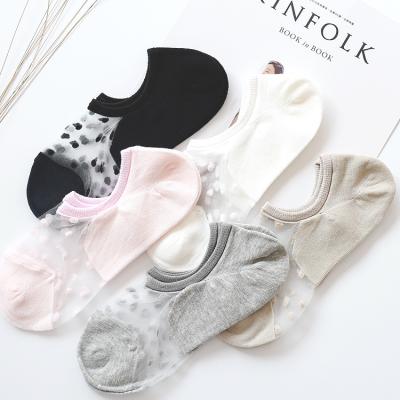 China Amazon fashion non-slip silk sock 2019 new spring ankle socks girls cotton color novelty women shape Dot Casual Socks Lady cute for sale