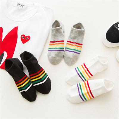 China Cute Funny Anti-slip Thick Cute Long Rainbow Socks Women's Cartoon Cotton Women's Socks Amazon School Warm Socks for sale