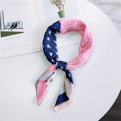 China Vintage Women's Summer Long Square Feel Silk Satin Scarf for sale