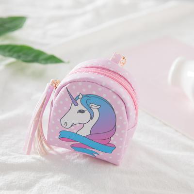 China Lady Zipper Leather Money Wallet Hologram Girls Change Unicorn Coin Purse Wallet Horse Kids Credit Card Holder Money Pouch Bag for sale