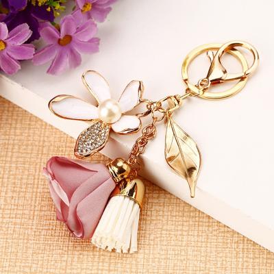 China For Decoration 2018 Crystal Keyrings Flower Key Chains Classic Trendy Colorful Bohemian Keychains For Women Key Holder for sale