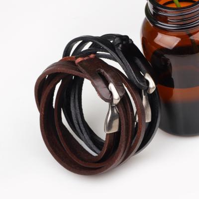 China CLASSIC Fashion Bracelets Korean Cavity Velvet Alloy Leather Multi-loop Wrap Bracelet Unisex Wristband for sale