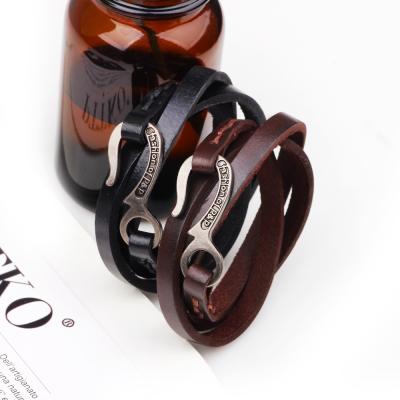 China CLASSIC Fashion Bracelets Korean Cavity Velvet Alloy Leather Multi-loop Wrap Bracelet Unisex Wristband for sale