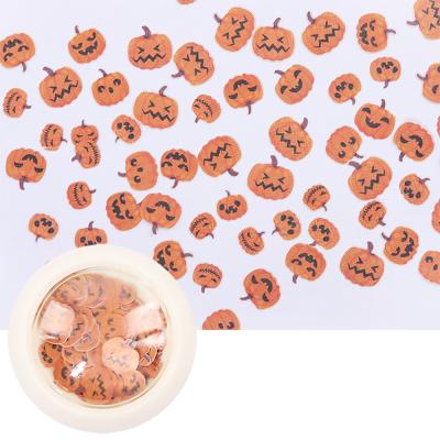 China Mixed Art Bat Spider Skull Chips Nail Art Stickers Eco-Friendly Wooden Nail Chips Amazon Supply For Kids for sale