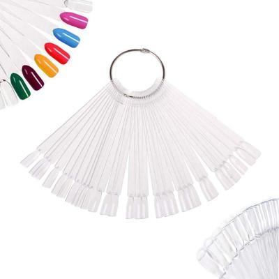 China False Nail Sticks Helix Shape False Nail Clear White Art Tips Practice Nail Polish Panel Training Sticks With Ring Holder for sale