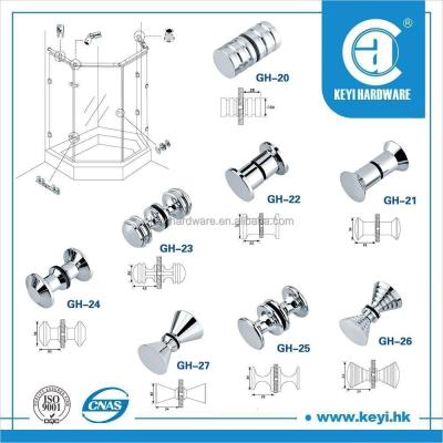 China Modern Glass Door Hardware Fittings Shower Room Door Knob Handle for sale