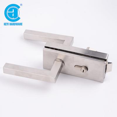 China Glass Door Office Cylinder Lever Handle Single Glass Door Lock for sale