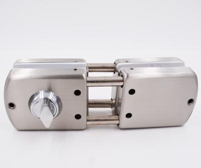 China Good Quality 201 Stainless Steel Double Side Open Stainless Steel Sliding Glass Door Lock With Key for sale