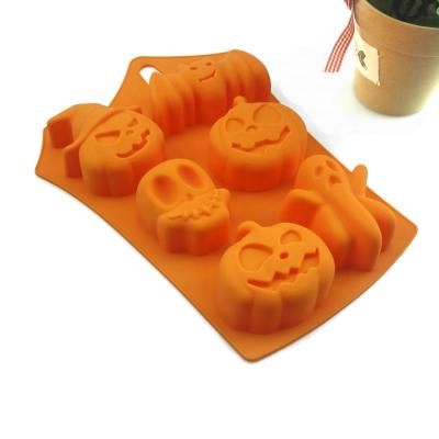 China Amazon Food Grade Halloween Pumpkin Ghost Baking Viable Hot Selling Silicone Molds Diy Cake Mold For Halloween for sale