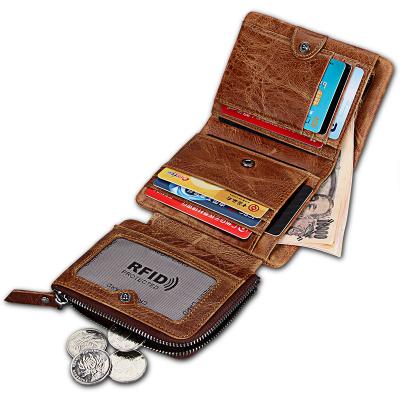 China Hot Selling Vintage Amazon Vintage Wholesale Fashion Rfid Style Men's Highest Quality Leather Best Men's Trifold Wallet for sale