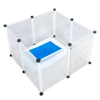 China Stored Transparent Pet Fence Kennel Dog Fence Dog Crate Cat Fence Transparent Pet Cage for sale