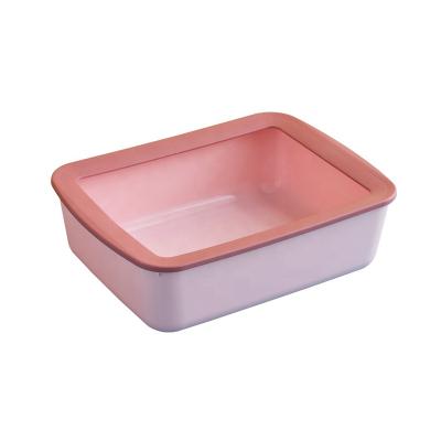 China Fashion Anti-Splash Stored Partially Enclosed Trash Can Cat Toilet Thickened Cat Litter Basin Pet Toilet Cat Litter Box for sale