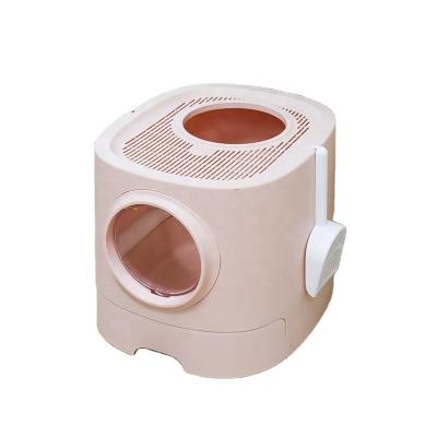 China Trash Stored Closed Drawer Cat Poop Basin Deodorizer Large Cat Toilet Splash Proof Deodorant Sand Top Tray for sale