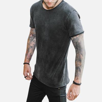 China Wholesale High Quality Slim Custom Fit Men's T-shirt 100% Cotton Anti-Wrinkle Cotton Stone Wash T-shirts for sale