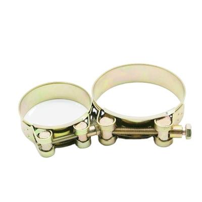 China Automotive Cast Iron Double Bolt Pipe Hose Clamps for sale