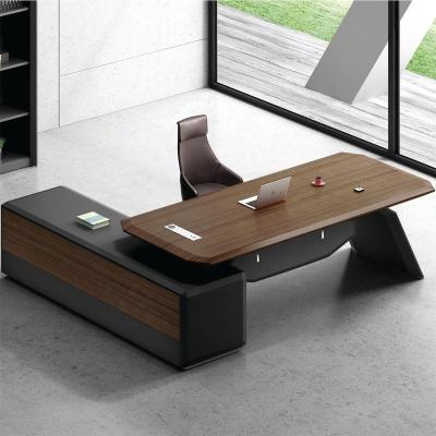 China Best Seller Convertible Modern Luxurious Natural Wood Veneer Office Furniture Full High End Chair Office Executive Desk for sale