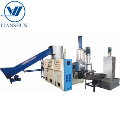 China Pellet Making LIANSHUN 100-250KG/H LSSJ80 PE PP Film Plastic Pelletizing Extruder And Recycling Machine for sale