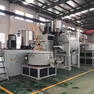 China PVC plastic raw material mixing SRL-Z series PVC compound powder hot and cold kneader with overseas advanced structure spiral mixing blades for sale