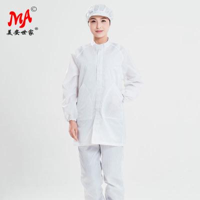 China Direct sales esd coat overalls Lab Coat Polyester and Conductive Fiber Te koop