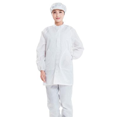 China Provide Dust-Proof Lab Coat Polyester and Conductive Fiber Cleanroom anti static coat esd Te koop