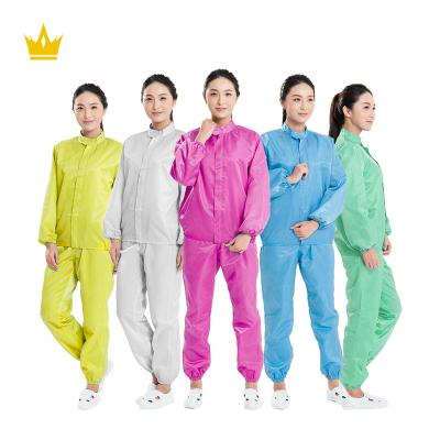 China Meianshijia Polyester Fiber Esd Clothes Antistatic Clothing , Esd Smock Gown Anti-Static ESD Siamese Clothes for sale