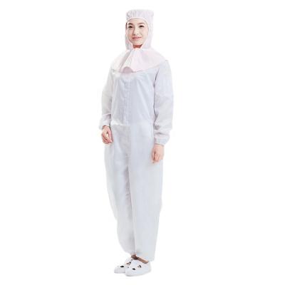 China The white 0.5cm striped anti-static coverall that can be used in the food factory of the pharmaceutical factory for sale