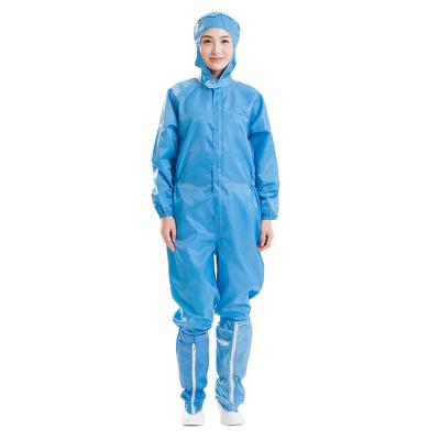 China New design blue hat 0.5 stripe conductive fabric antistatic conjoined clothes, suitable for a variety of workplace for sale